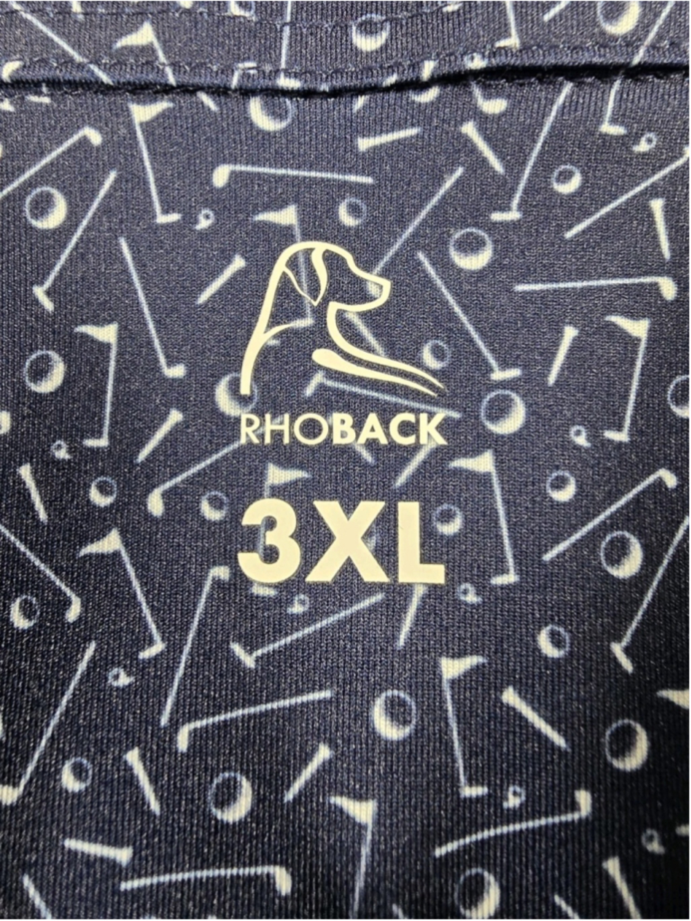 Rhoback Golf Performance Polo Shirt Blue White Golf Tees & Flags Mens 3XL XXXL
